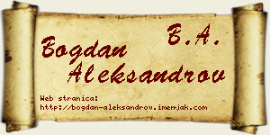 Bogdan Aleksandrov vizit kartica